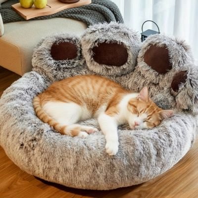 Coussin pour chat en forme de grosse patte