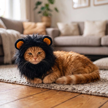 Déguisement pour Chat crinière noire sur chat couché dans salon