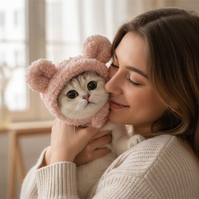 Déguisement pour Chat ours rose femme câline chat 