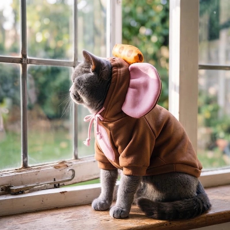 Déguisement pour Chat souris marron chat regarde par la fenêtre