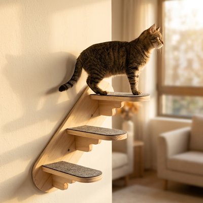 Escalier pour chat avec 3 marches
