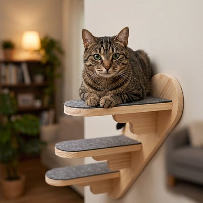 Escalier pour chat avec un feutre anti dérapant 