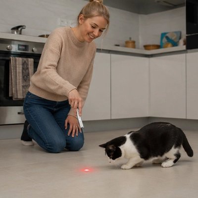 femme pointe Laser pour chat forme point sol cuisine chat