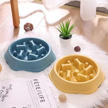 Gamelle anti glouton chat bleu ou jaune