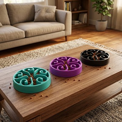 Gamelle anti glouton Chat existe en 3 belles couleurs 