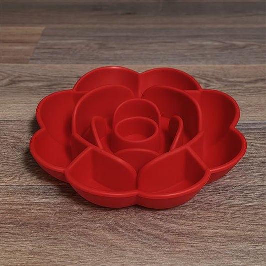 gamelle anti glouton Chat fleur couleur rouge profond  