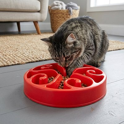 Gamelle anti glouton Chat hauteur de 4.5 cm ou 6 cm