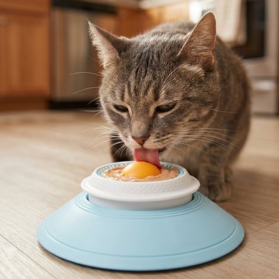 Gamelle anti glouton Chat léchage de la balle pour manger