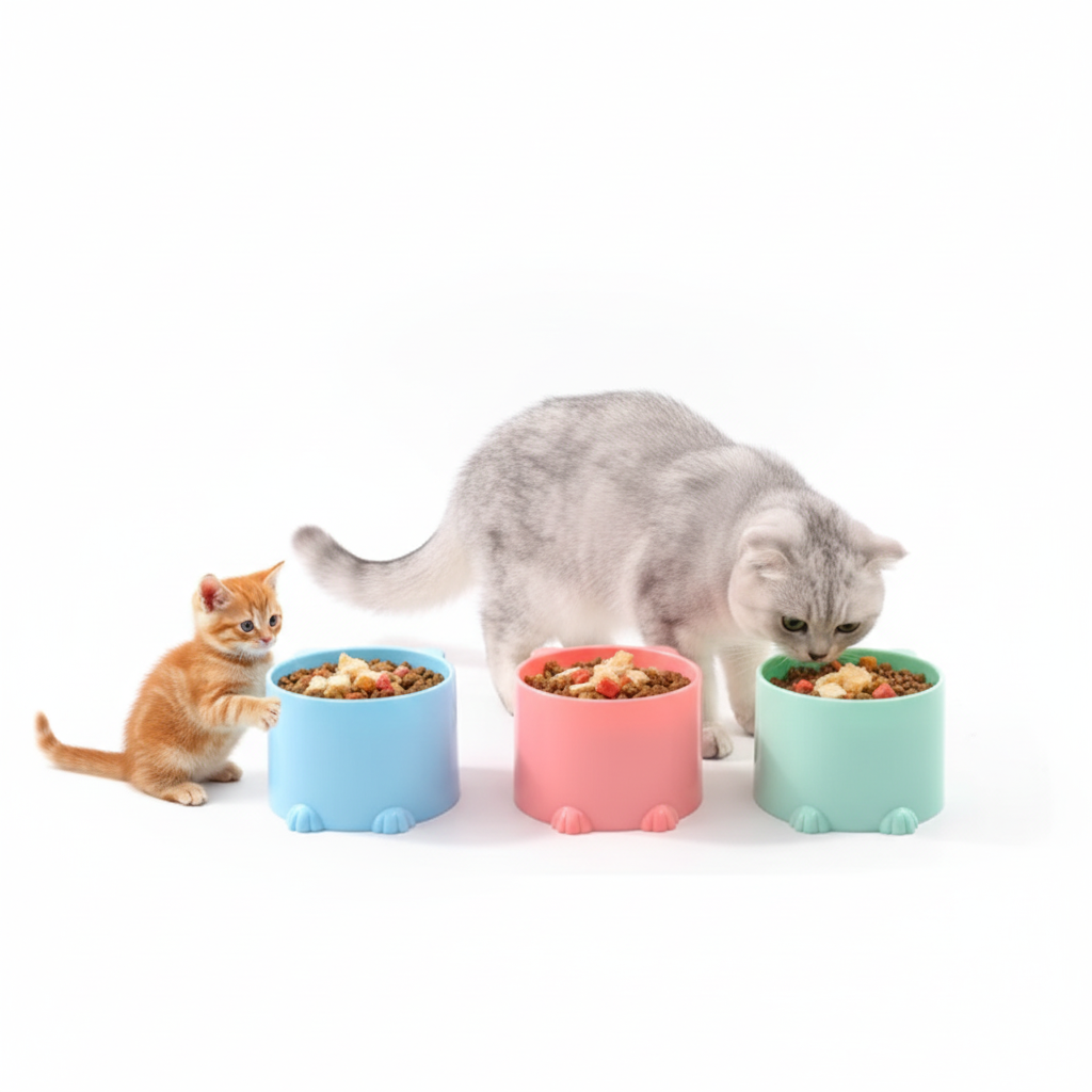 Gamelle anti glouton chat lot 3 couleurs