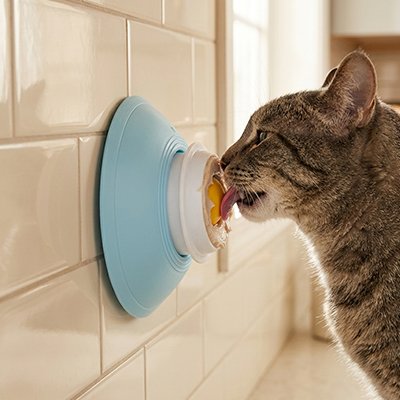 Gamelle anti glouton Chat peut-être fixé sur un mur carrelé 