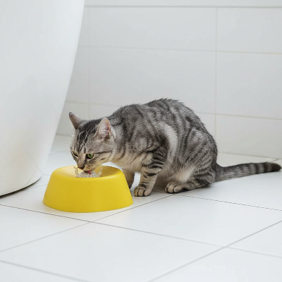 gamelle anti glouton Jaune salle de bain