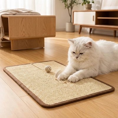 Griffoir Chat avec un pompon comme jeu supplémentaire 