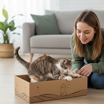 Griffoir Chat carton | Eco - Friendly - Chatjoue