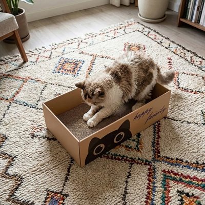 griffoir Chat carton bac en forme de carton 