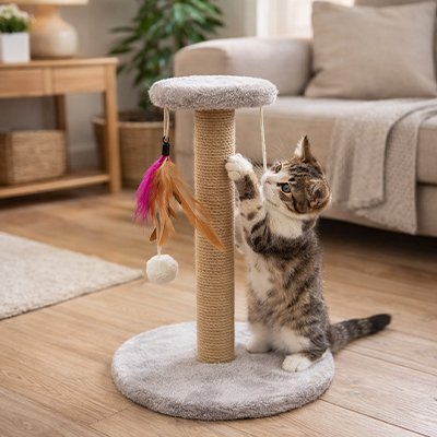 Griffoir Chat de couleur gris