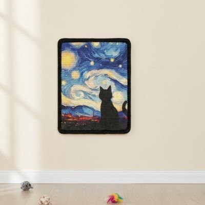 Griffoir Chat un chat dans la nuit étoilée | DuraPaw Design - chatjoue - Chatjoue
