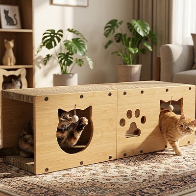 Griffoir Chat sert également de tunnel pour chat