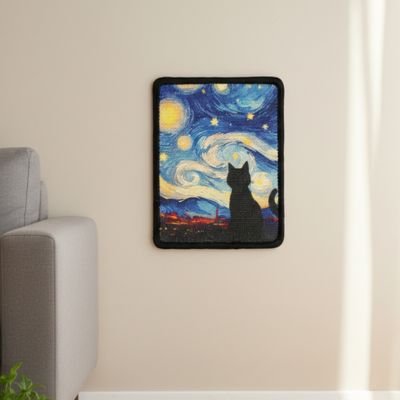 Griffoir Chat un chat dans la nuit étoilée | DuraPaw Design - chatjoue - Chatjoue