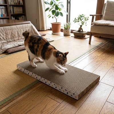 griffoir en carton pour Chat avec décore de chat 