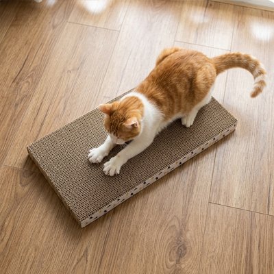 griffoir en carton pour Chat se positionne partout 