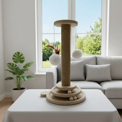 Griffoir pour chat en bois naturel       