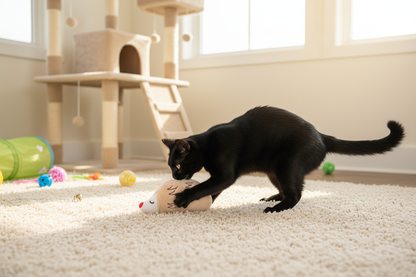 Hérisson réaliste avec chat noir