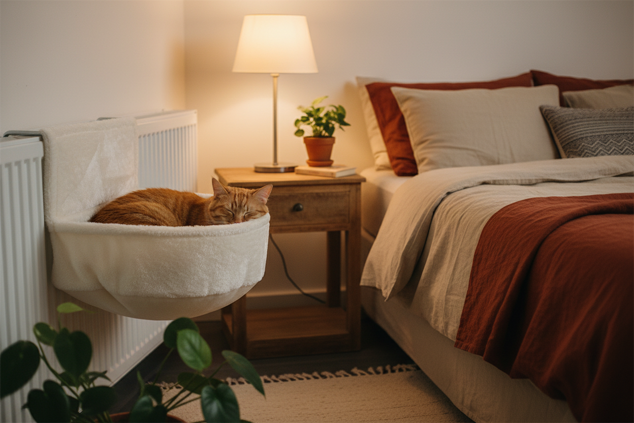 Hamac chat chambre - chat roux