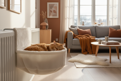 Hamac chat salon - chat roux