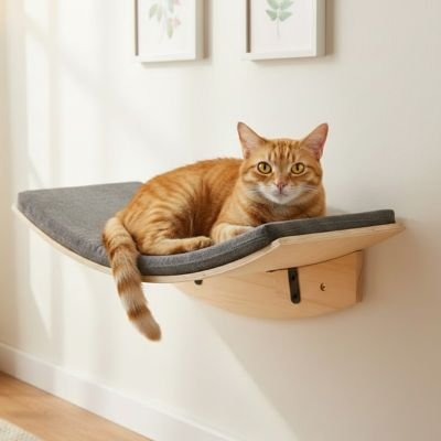Hamac pour  chat bois blanc 
