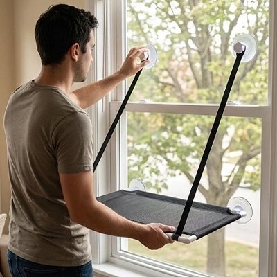 Hamac pour Chat fenetre de couleur noir