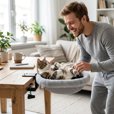 Hamac pour Chat fixation par pince à serrage 