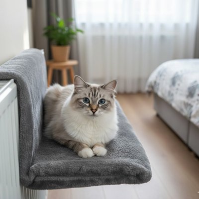 Hamac pour Chat se positionne sur un radiateur par crochets