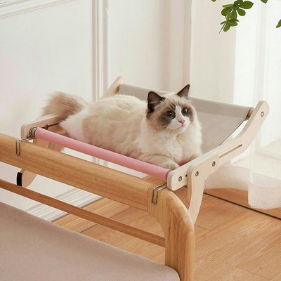 Hamac pour Chat support en bois blanc