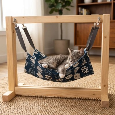 Hamac pour Chat suspension par 4 sangles et crochets