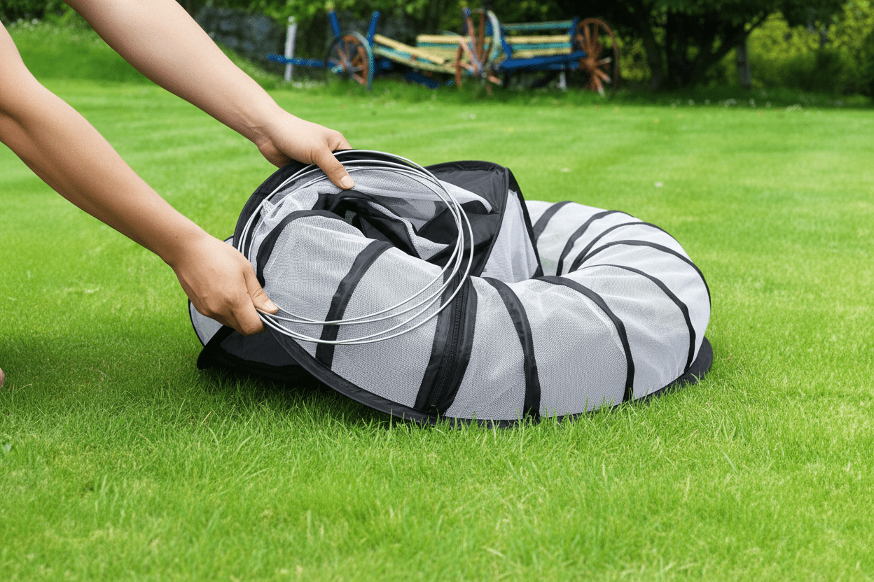 Tente pour Chat avec Tunnel | Douillet Imperméable - Chatjoue