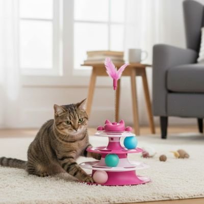 Jeu chat de couleur rose
