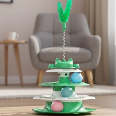 Jeu chat  de couleur vert