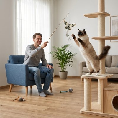 jeu Chat grand complicité dans le jeu avec ce papillon