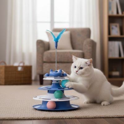 Jeu pour chat de couleur bleu