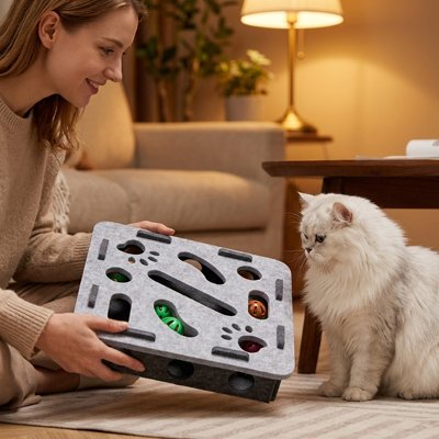 Jeu pour chat de forme carrée 
