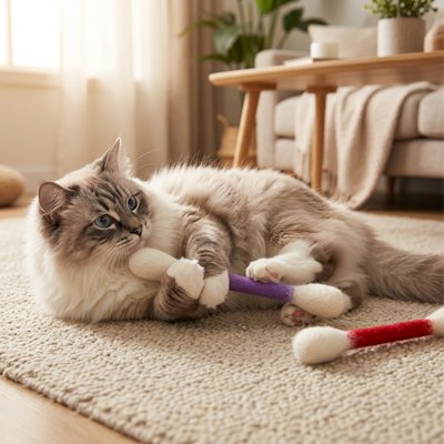 Jeu pour Chat en forme de coton tige