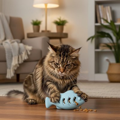 Jeu pour Chat Interactif poisson à friandises - Chatjoue