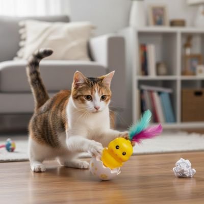 Jeu pour chat joli petit poussin 