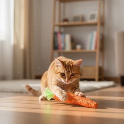 Jeu pour chat stimulant mental en forme de carotte | Stimucat - Chatjoue