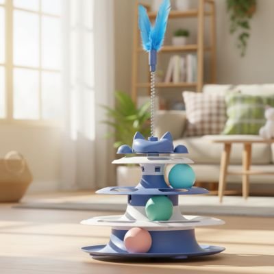 Jeu pour chat  possède 3 balles
