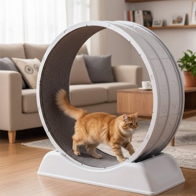 Roue d'Exercice Interactive pour Chat - Jeu Stimulant Anti - Ennui - Chatjoue