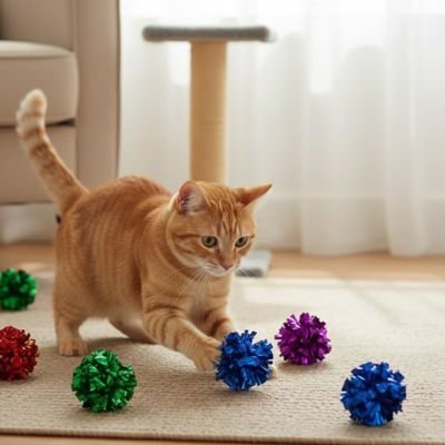 Jeu pour chat balles colorées et bruissement | ProHunt - Chatjoue