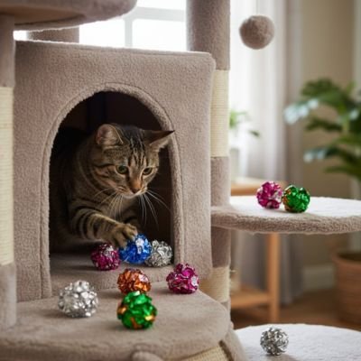 Jeu pour chat balles colorées et bruissement | ProHunt - Chatjoue