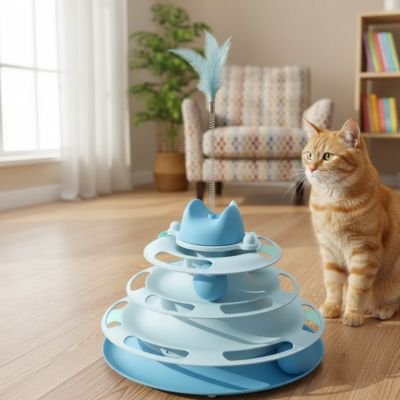 Jeux chat  de couleur bleu