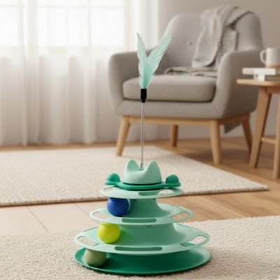 Jeux chat de couleur vert